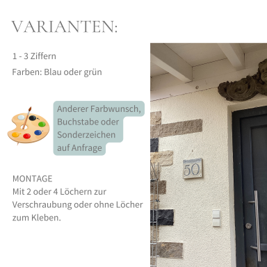 Varianten Hausnummernschild