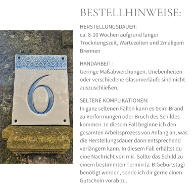 Bestellhinweise Hausnummer