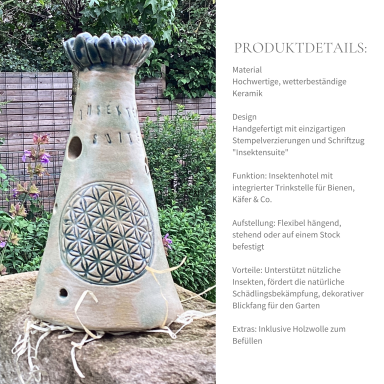 Produktdetails des Premium Insektenhotels aus Keramik