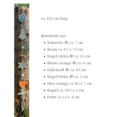 Details der 9 Keramik Anhänger